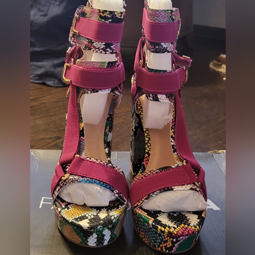 Glamrock Multi Snake Print Heel